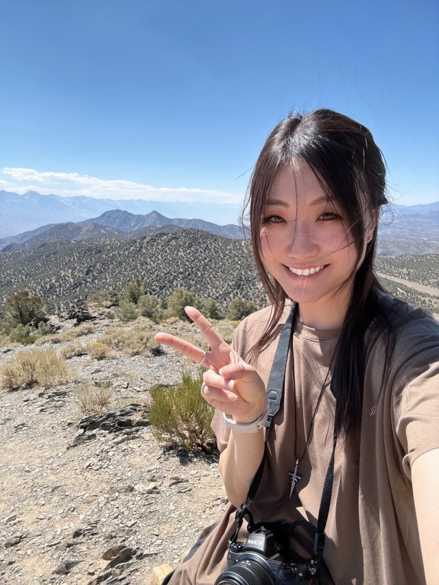 Going on a hike selfie